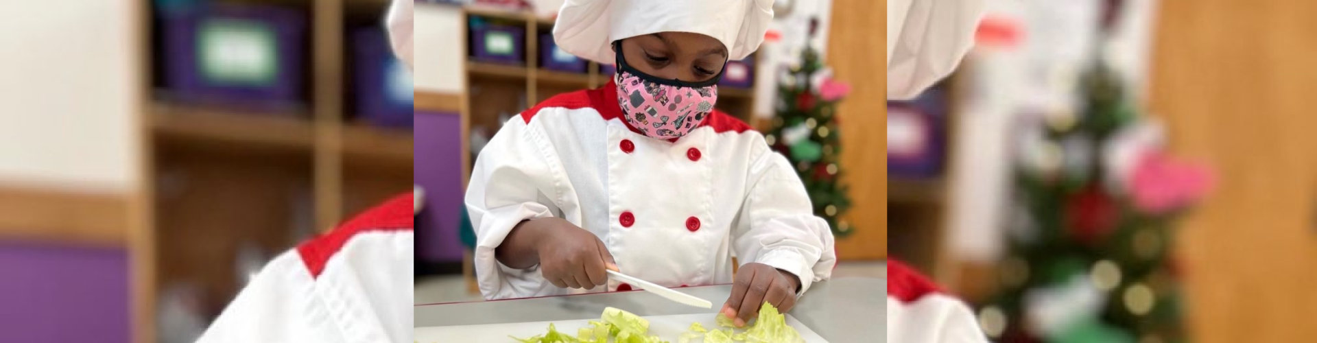 a child cooking